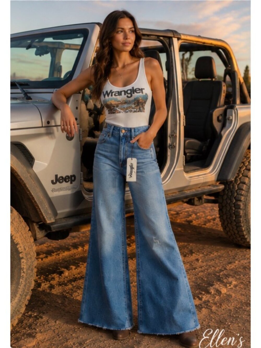 Wrangler Wanderer High-Rise Flare Jeans Denim Blue Size 27 New With Tag - Picture 15 of 16